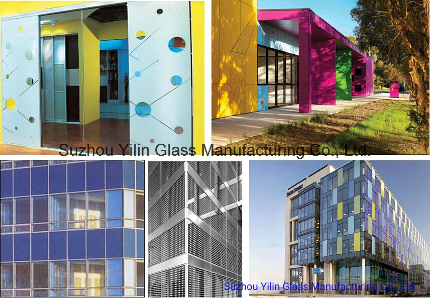 Decorative Glass Building Glass Color Painted Laminated Ceramic Fritted Glass