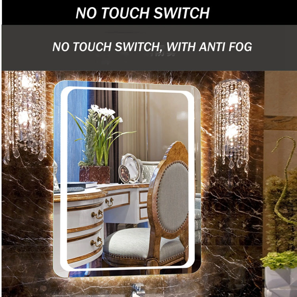 Bluetooth Defogger LED Wall Bathroom Smart Float Decorative Vanity Mirror